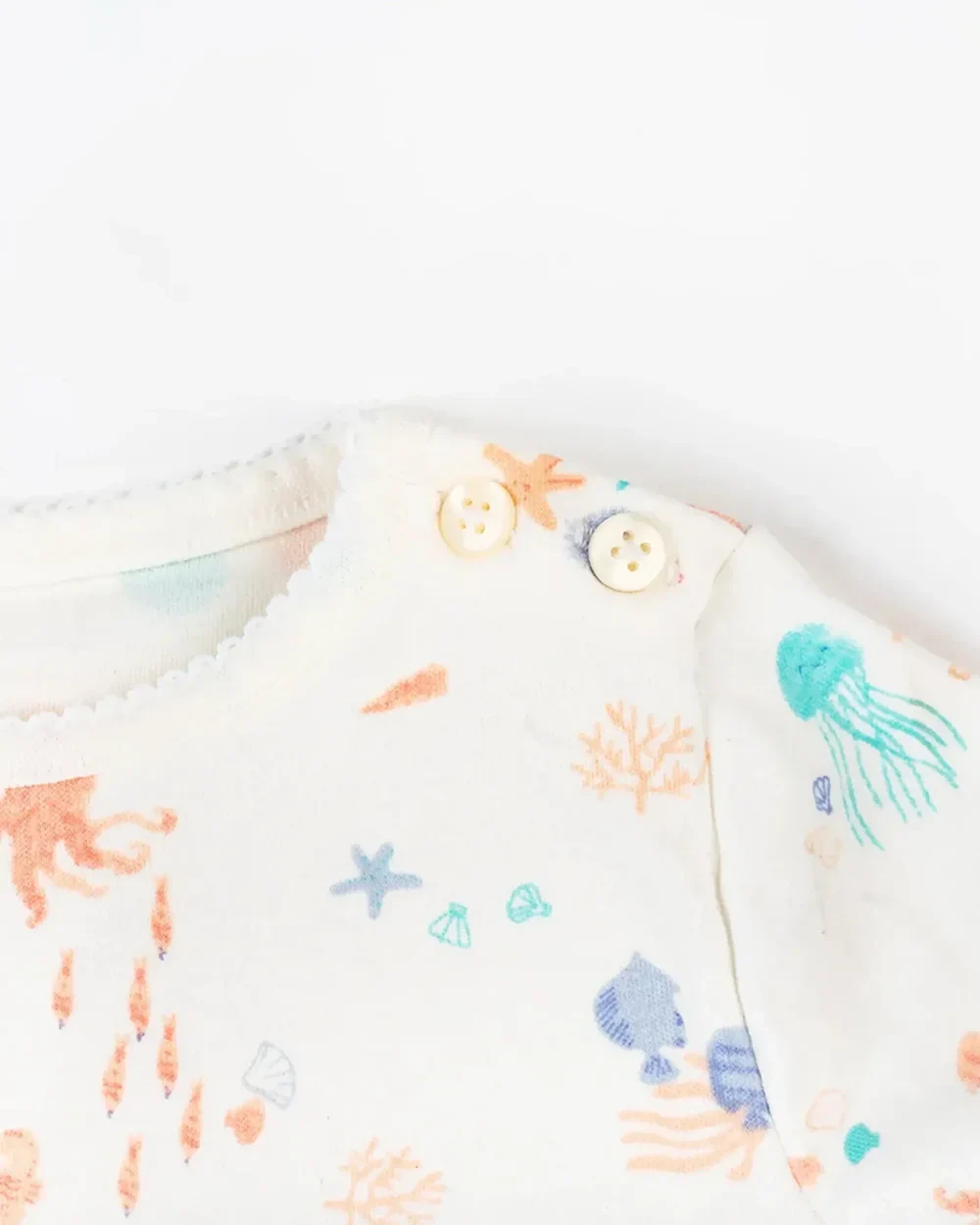 BeeLittle Peach & White Smart Casuals-Under the Sea-Cotton-For Infants - Image 5