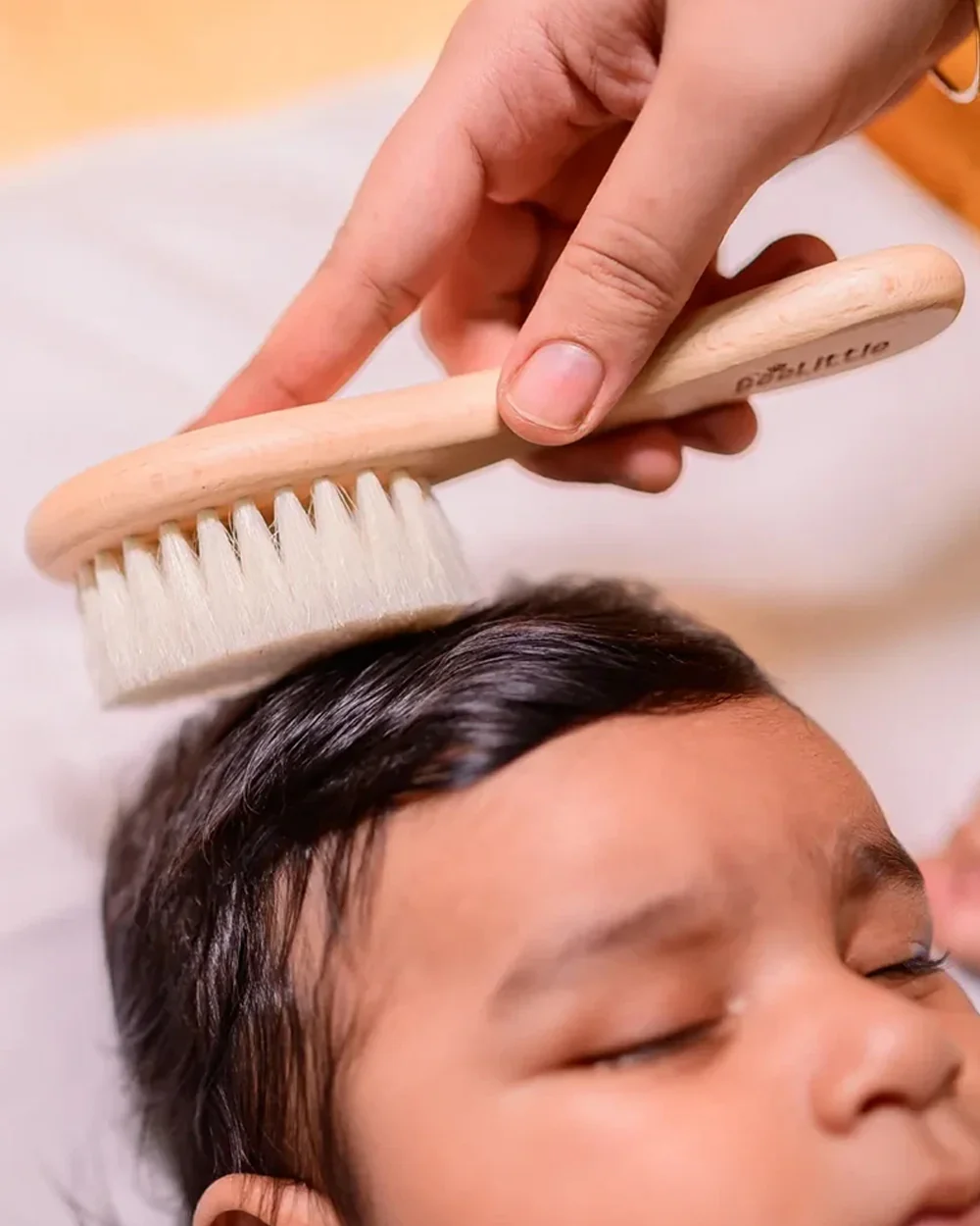 BeeLittle Premium Baby Wooden Brush & Comb Set-With Natural Soft Bristles & Round Edges - Image 2