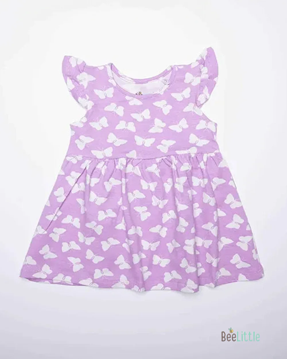 BeeLittle Purple Frock Dress-Butterfly Love-Organic Cotton-For Infants