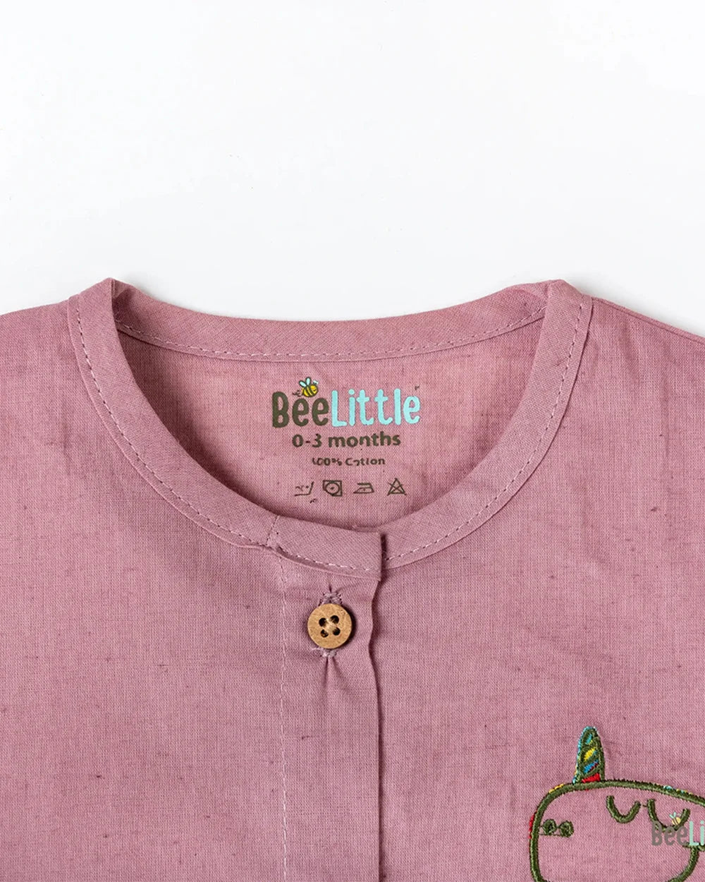 BeeLittle Purple Jhabla-Giraffe-Organic Cotton-For Infants - Image 2