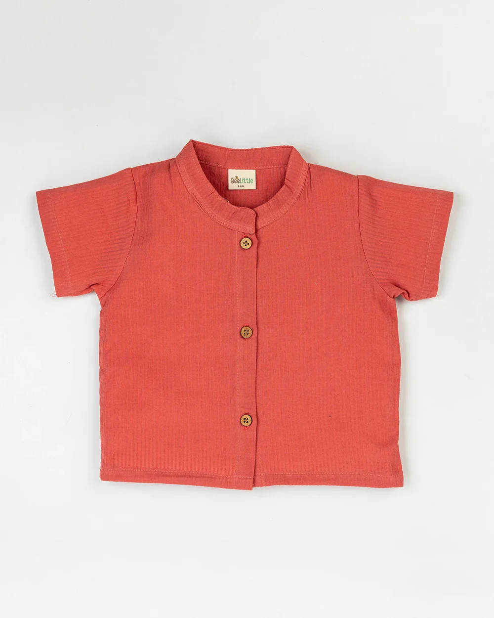 Beelittle Red Coord Set-Solid-Organic Muslin-For Infants - Image 2
