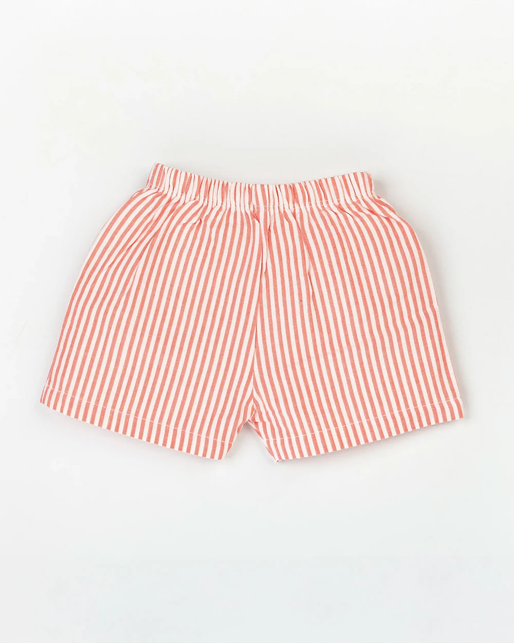 Beelittle Red Top & Shorts Set-Red Stripes-Organic Cotton-For Infants - Image 4