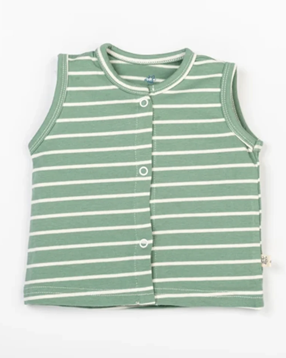 Beelittle Sage Green & Cream Jhablas-Cotton-Ele & Cat-Pack of 2-For Infants - Image 3