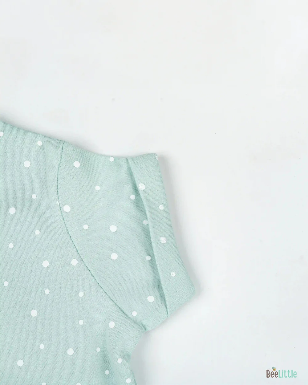 BeeLittle Sea Green Frock Dress-Polka Love-Organic Cotton-For Infants - Image 5