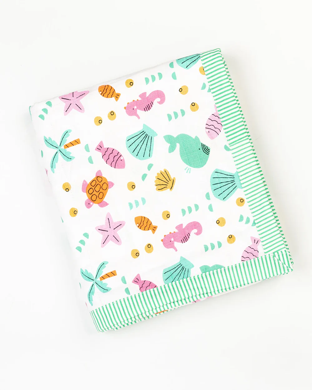 BeeLittle Sea Shore Reversible Muslin Baby Blanket-For Infants - Image 2