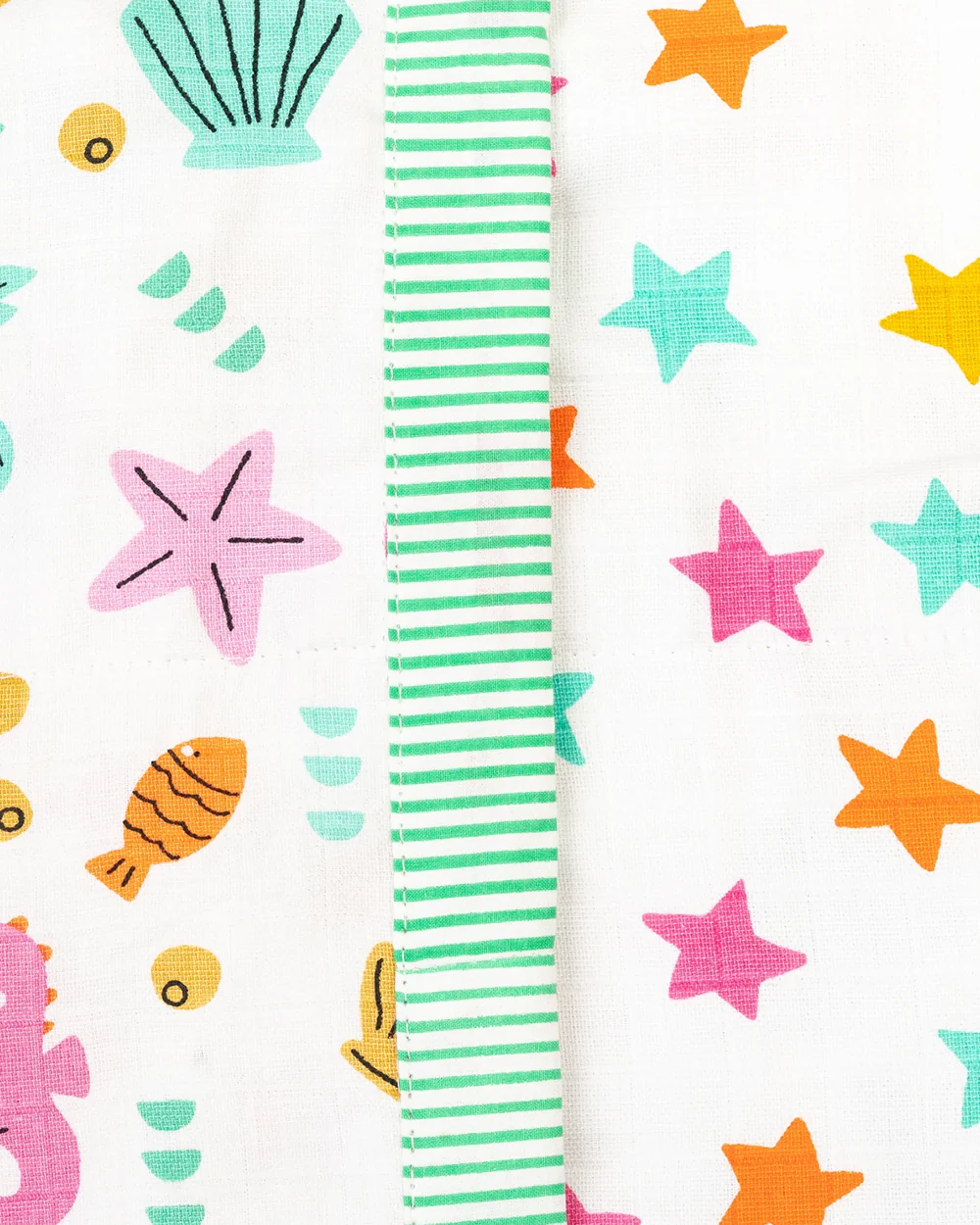 BeeLittle Sea Shore Reversible Muslin Baby Blanket-For Infants - Image 3