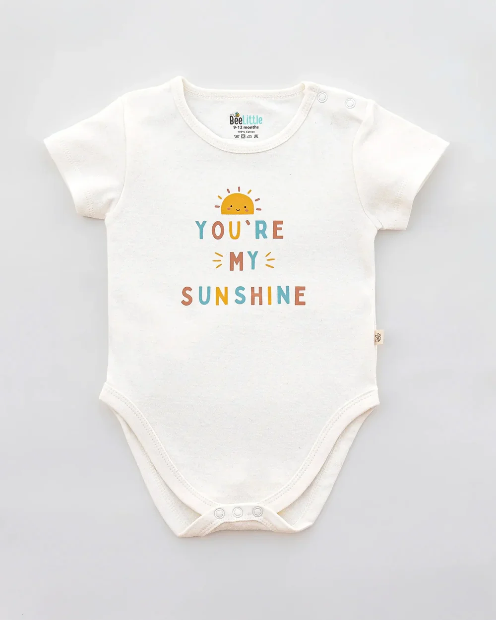 BeeLittle White Bodysuit-Sunshine-Organic Cotton-Pack of 2-For Infants - Image 3