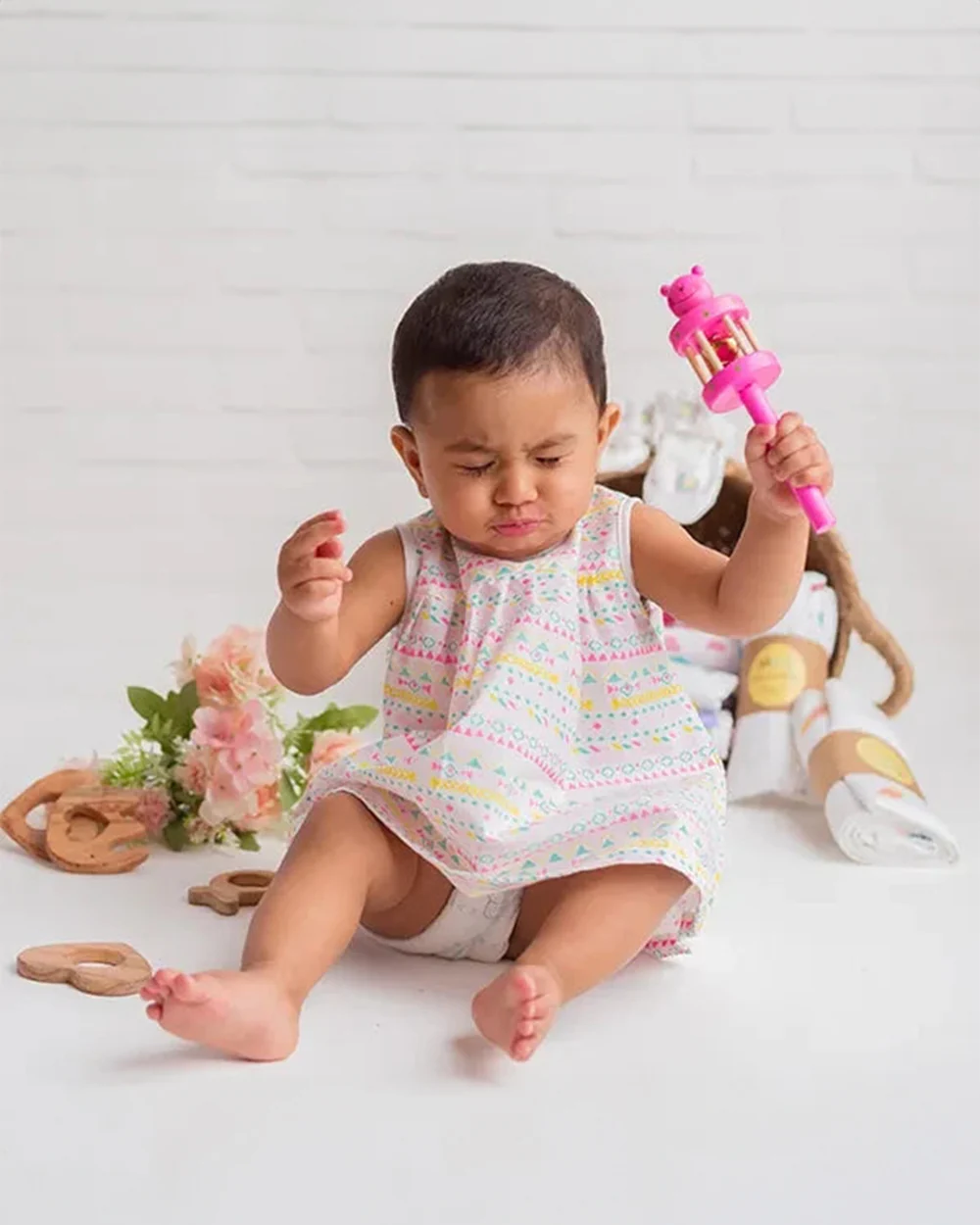 BeeLittle White Frock Dress-Vector-Organic Cotton-For Infants - Image 3