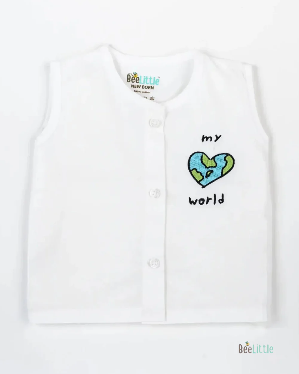 BeeLittle White Jhabla-In My World-Organic Cotton-Pack of 2-For Infants - Image 3