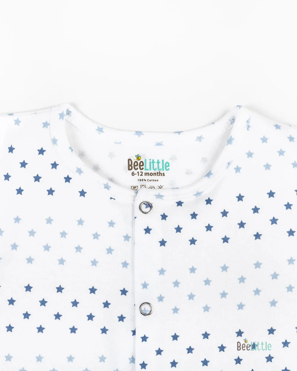 BeeLittle White Jhabla Set-Stars-Organic Cotton-For Infants - Image 4