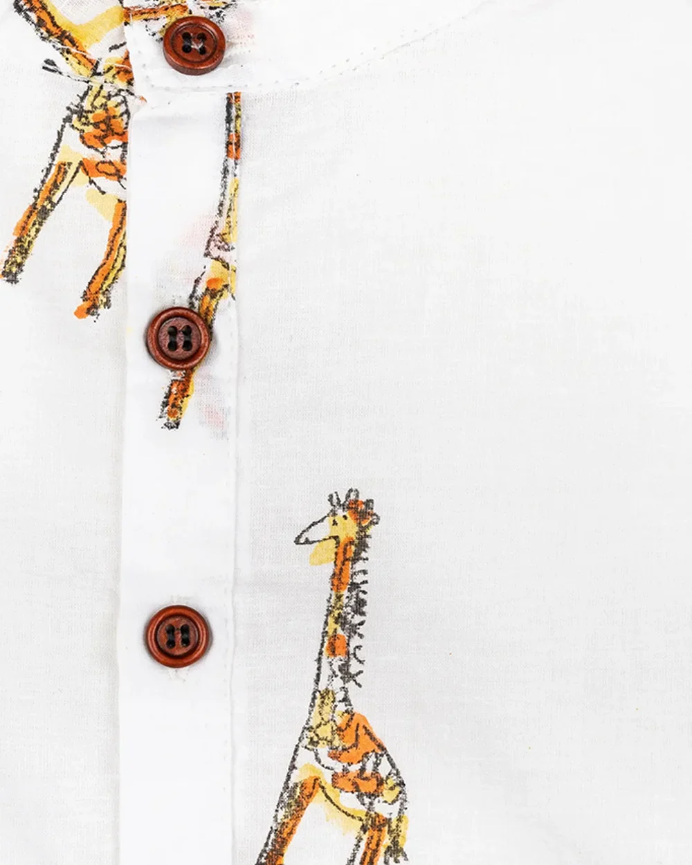 BeeLittle White Kurta Pajama Set-Talk & Teak-Cotton-For Infants - Image 5