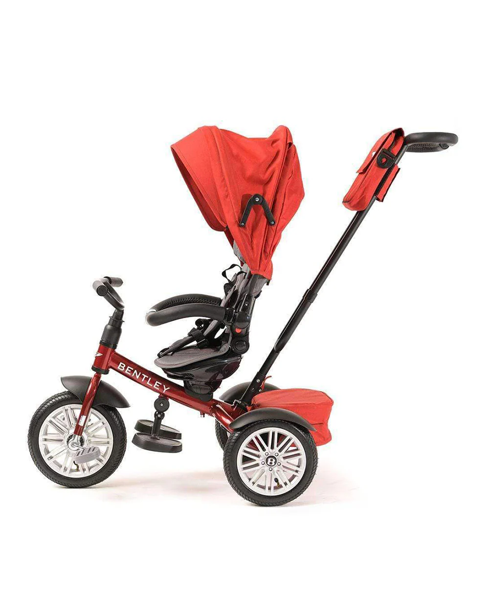 Bentley 6-in-1 Baby Stroller-Bentley Continental GT Speed Replica Wheel-Rotating Seat-With Bentley Bag-6M to 5Y-Dragon Red - Image 7