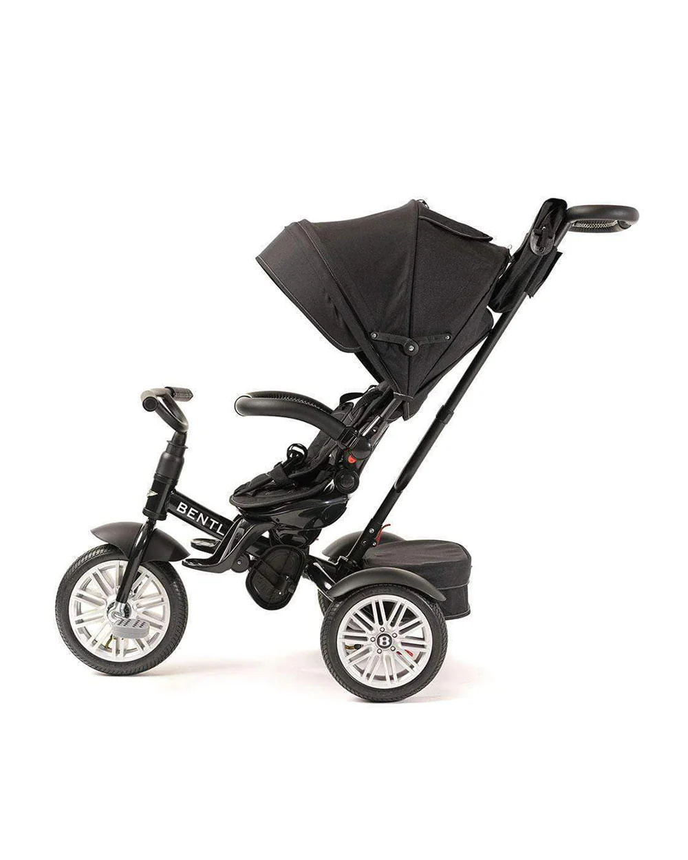 Bentley 6-in-1 Baby Stroller-Bentley Continental GT Speed Replica Wheel-Rotating Seat-With Bentley Bag-6M to 5Y-Onyx Black - Image 6
