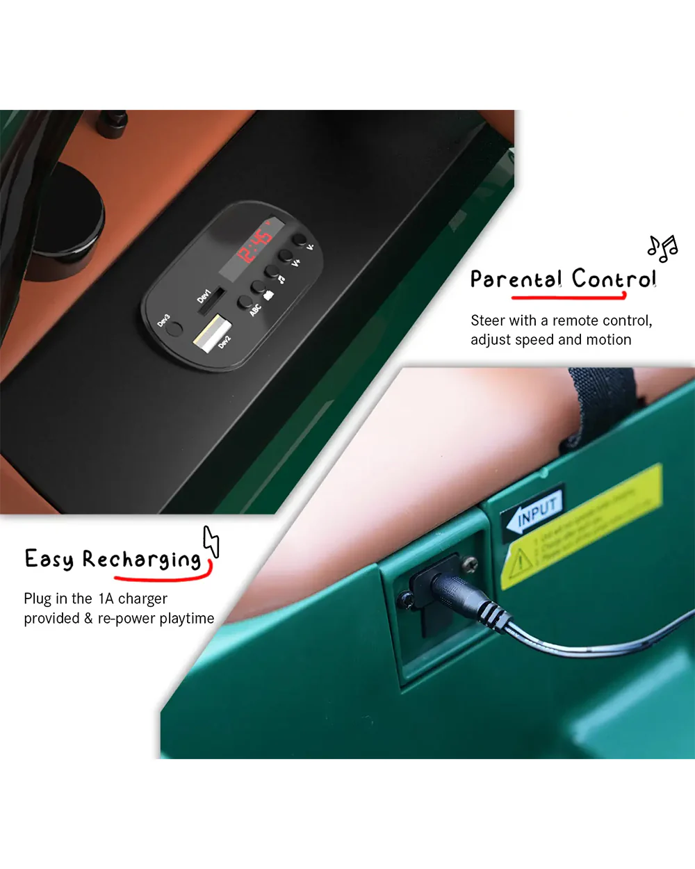 Bentley EXP 12 Speed 6e Ride On Car-Battery Operated-3 Point Safety Belt-With Manual or Remote Option to Steer-Tough Tires with Rear Suspension-Bold Gullwing Doors-Emotorad-For 3Y+ (Upto 30 Kg)-Green - Image 16