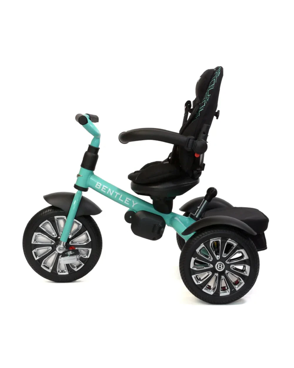 Bentley Mulliner 6 in 1 Trike Stroller-Continental GT Mulliner Style Replica Wheels-Cross Stiched & Cushioned Seats-With Bentley Badge & Anti Slip Pedals-For 6M to 5Y (Upto 25 Kg)-Celeste - Image 11