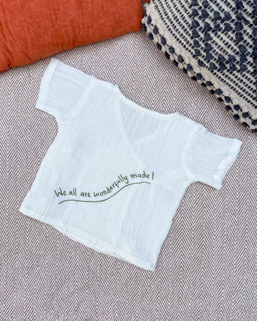 Bhaakur White Forest Top & Shorts Set-Crinkled Muslin-Short Sleeves-For Infants - Image 4