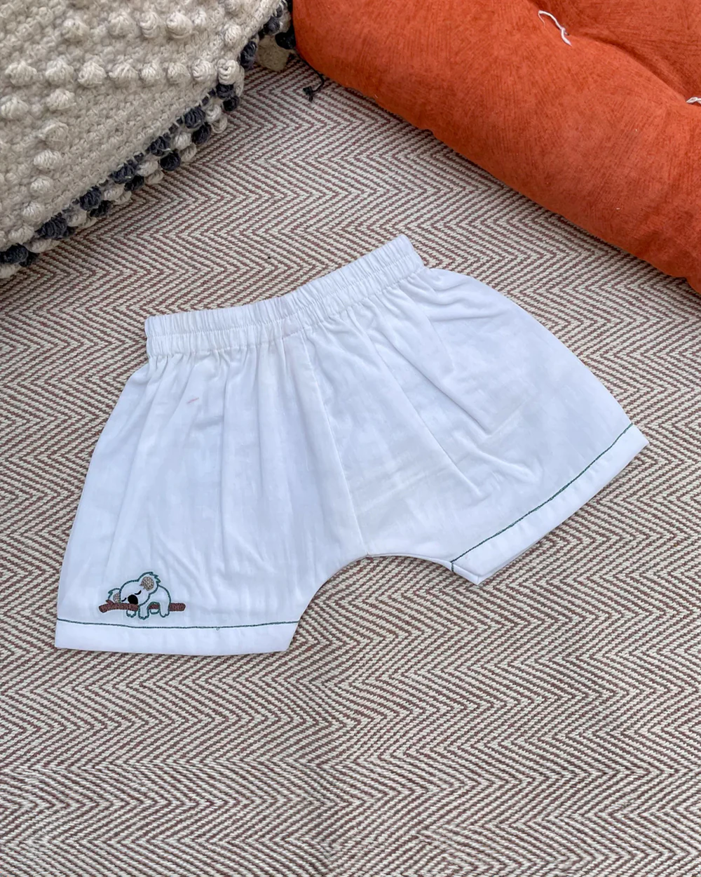 Bhaakur White Koala Top & Shorts Set-100% GOTS Certified Cotton-Short Sleeves-For Infants - Image 4