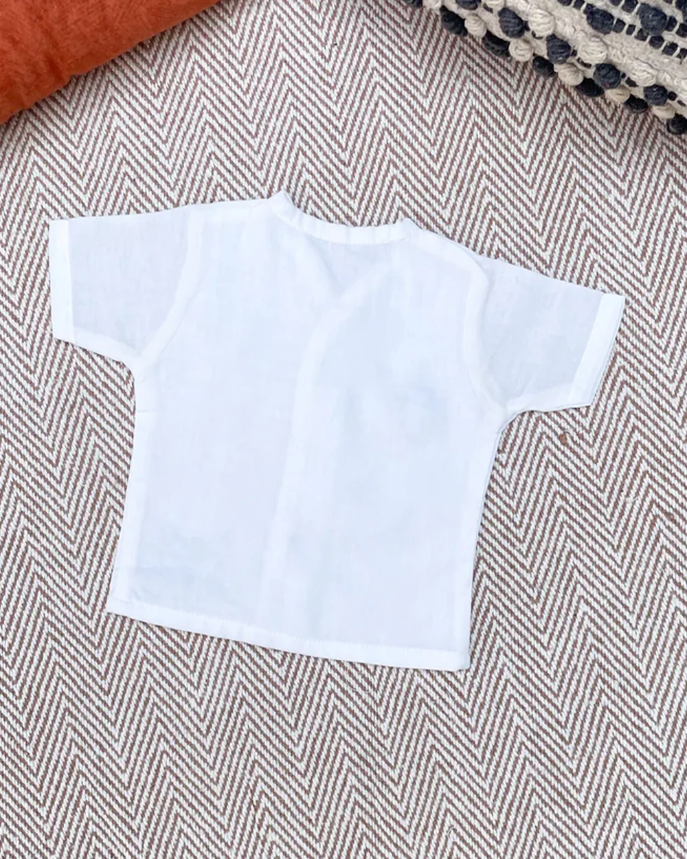 Bhaakur White Preemie Printed Jhablas-Organic 100% GOTS Certified Cotton-Short Sleeves-Pack of 3 - Image 6