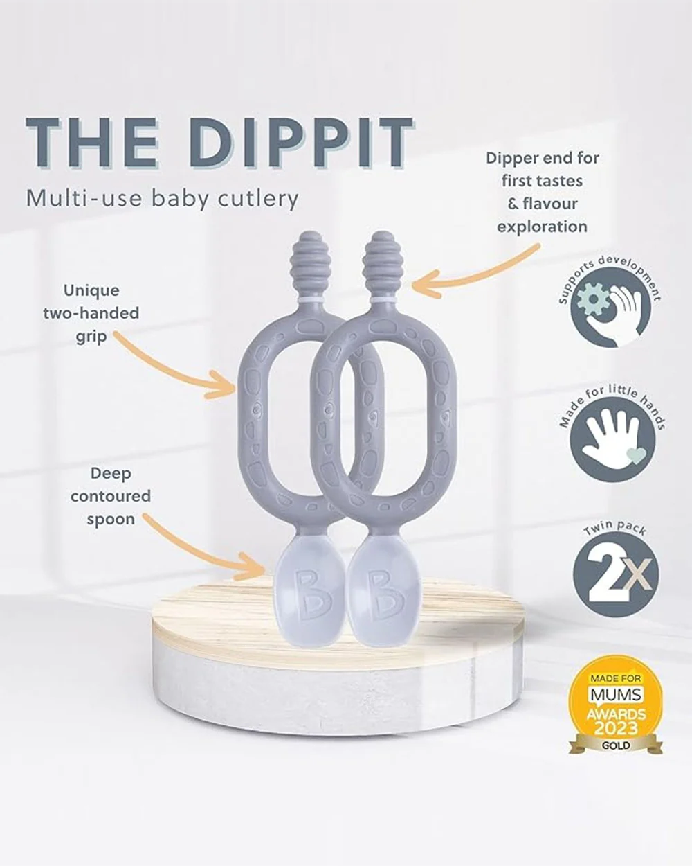 Bibado Dippit Multi Stage Baby Weaning Spoon and Dipper-For Self Feeding Infants-Mint & Blue-Pack of 2 - Image 8