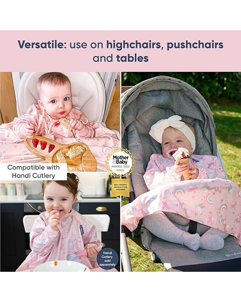 Bibado Long Sleeve Coverall Weaning Bib-Over The Rainbow-Adjustable Straps-For Infants - Image 11