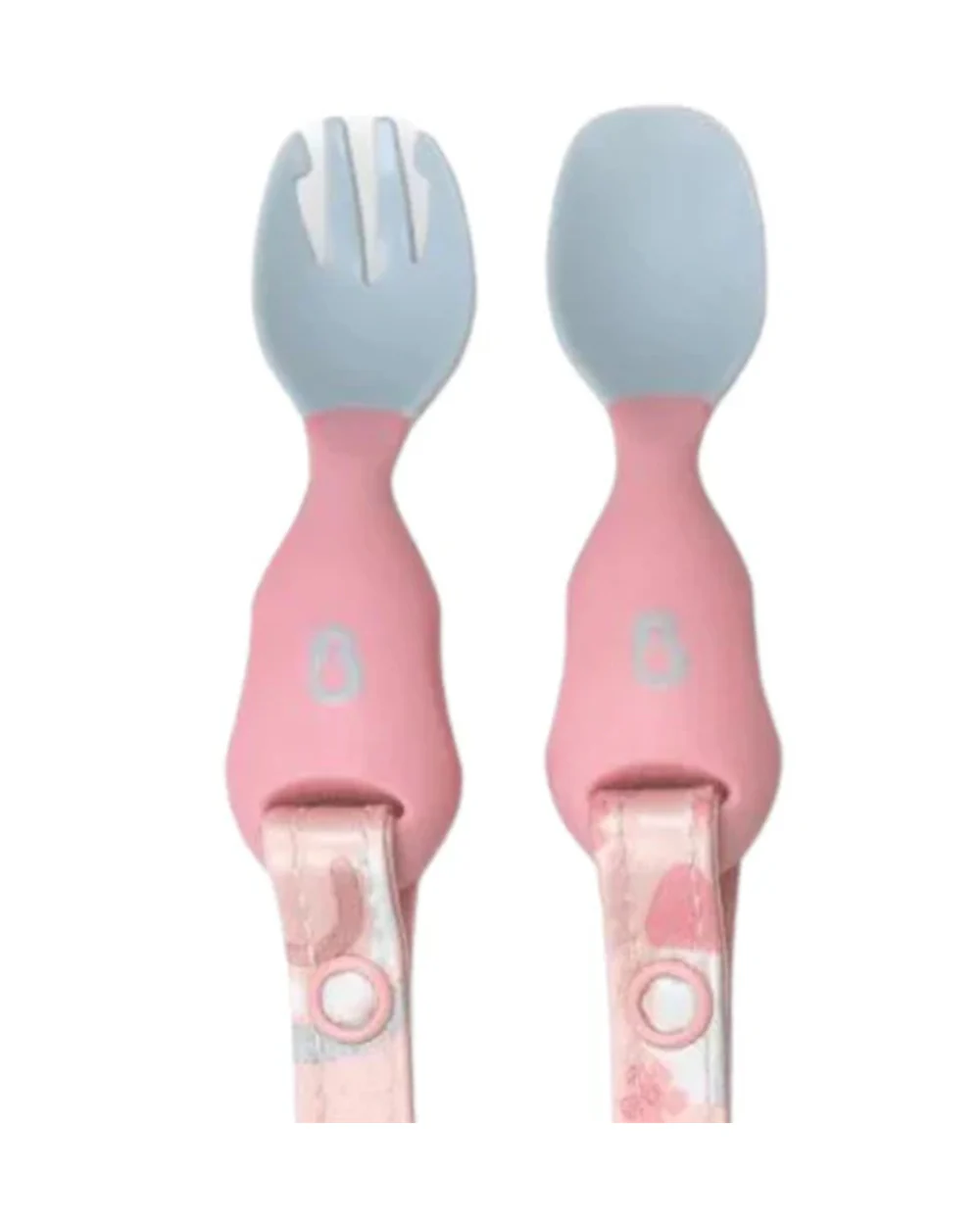 Bibado Long Sleeve Coverall Weaning Bib & Attachable Handi Cutlery Bundle-Over the Rainbow Light Pink-For Infants - Image 7