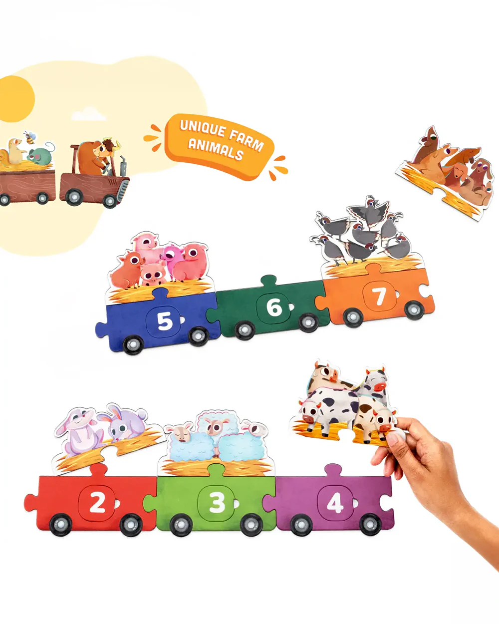 Bloomingo 123 Ride With Animals Puzzle-Includes 30 Pieces-Learning & Educational Toys-24M+ - Image 4