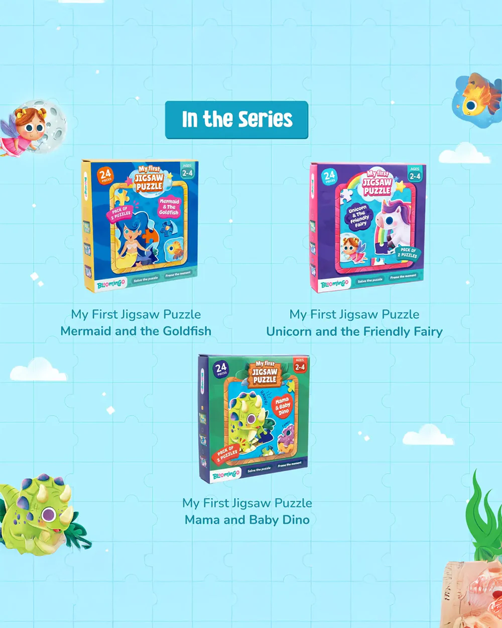 Bloomingo My First Jigsaw Puzzle-Mermaid & Goldfish-24 Pieces-Learning & Educational Toys-24M+ - Image 6