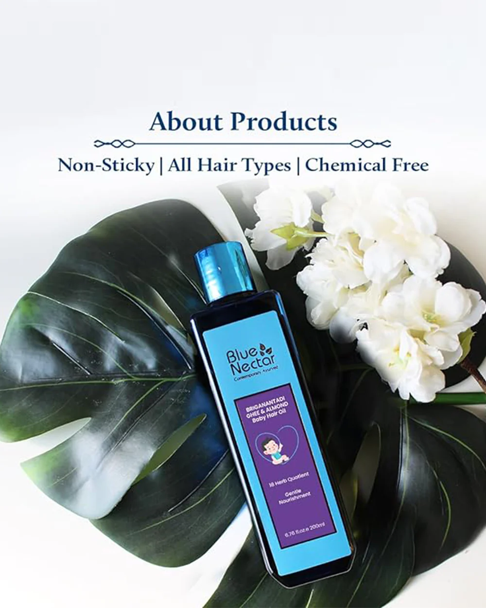 Blue Nectar Baby Hair Oil-With Briganantadi Ghee & Almond - Image 18