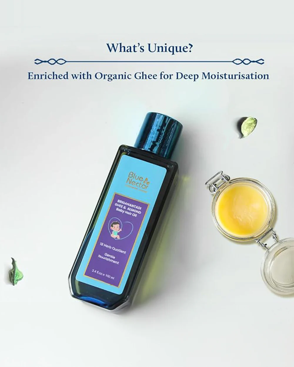 Blue Nectar Baby Hair Oil-With Briganantadi Ghee & Almond - Image 23