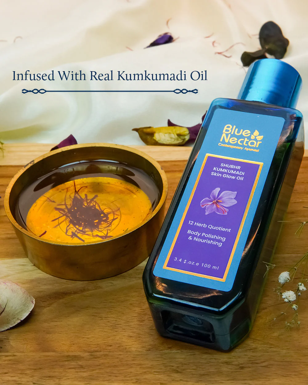 Blue Nectar Niraa Cocoa Butter-Stretch Marks Body Lotion, Stretch Marks Oil & Triphaladi Ayurvedic Fat Loss Slimming & Massage Oil-Skin Firming & Moisturization-200 ml - Image 11