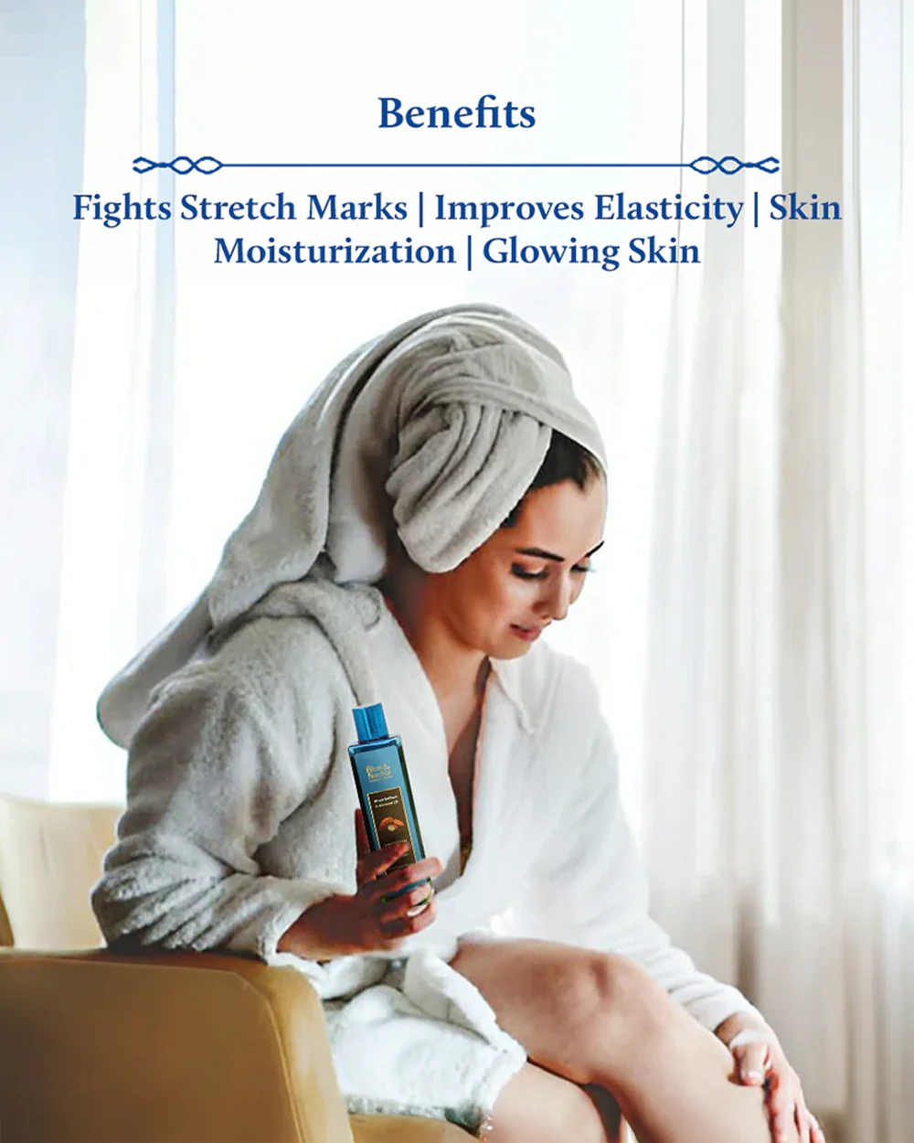 Blue Nectar Stretch Marks Oil-With Saffron and Almond-For Marks, Scars, Aging and Wrinkled Skin-Pregnancy Safe - Image 2