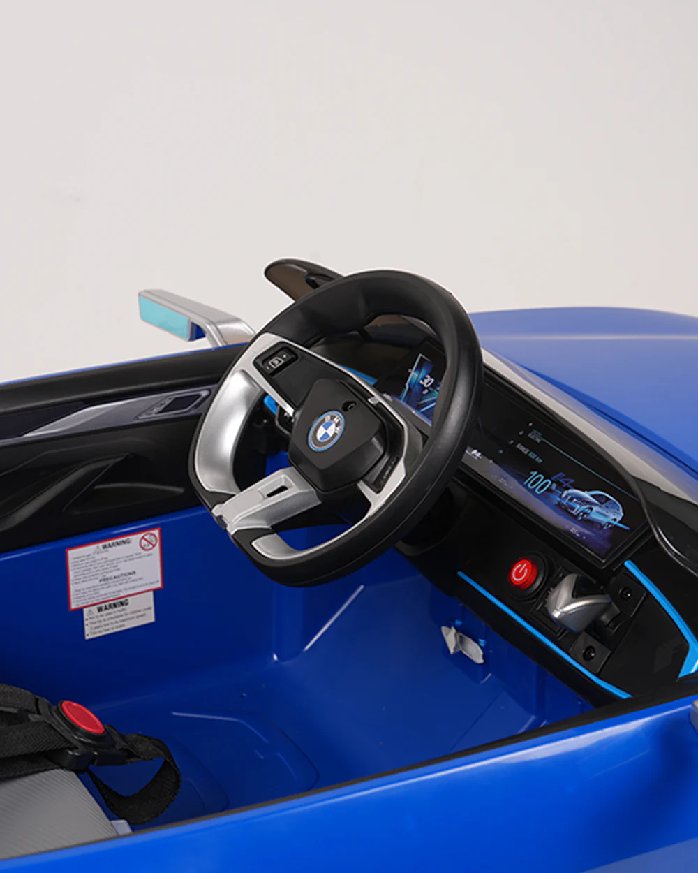 BMW i4 Ride On Car-Battery Operated-With Manual or Remote Option to Steer-Tough Tires with Rear Suspension-Integrated Music-Emotorad-For 3Y+ (Upto 30 kg)-Blue - Image 7