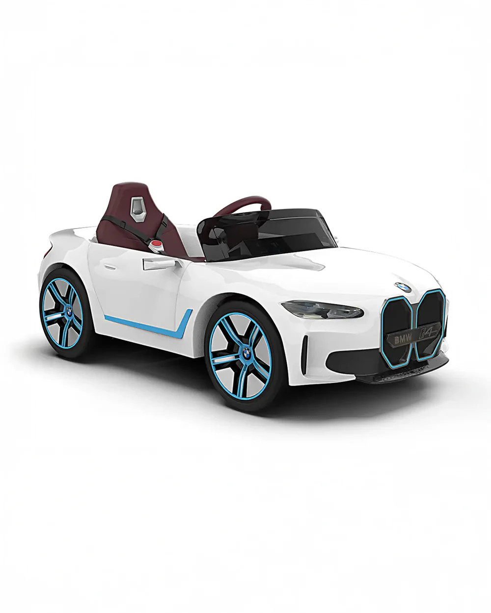 BMW i4 Ride On Car-Battery Operated-With Manual or Remote Option to Steer-Tough Tires with Rear Suspension-Integrated Music-Emotorad-For 3Y+ (Upto 30 kg)-White - Image 9