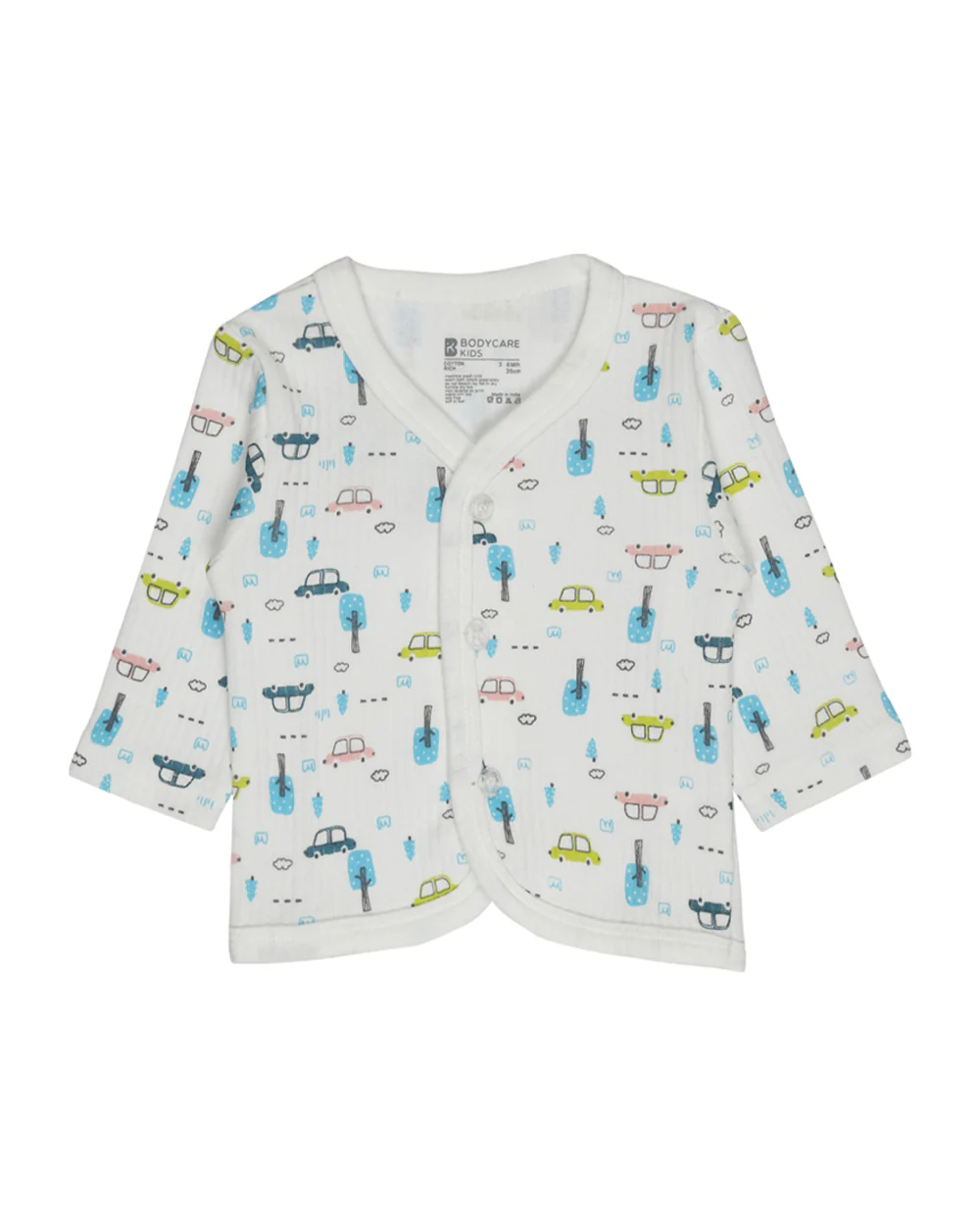 Bodycare Blue Winter Wear Thermal Set-Cars-Cotton-For Infants - Image 2