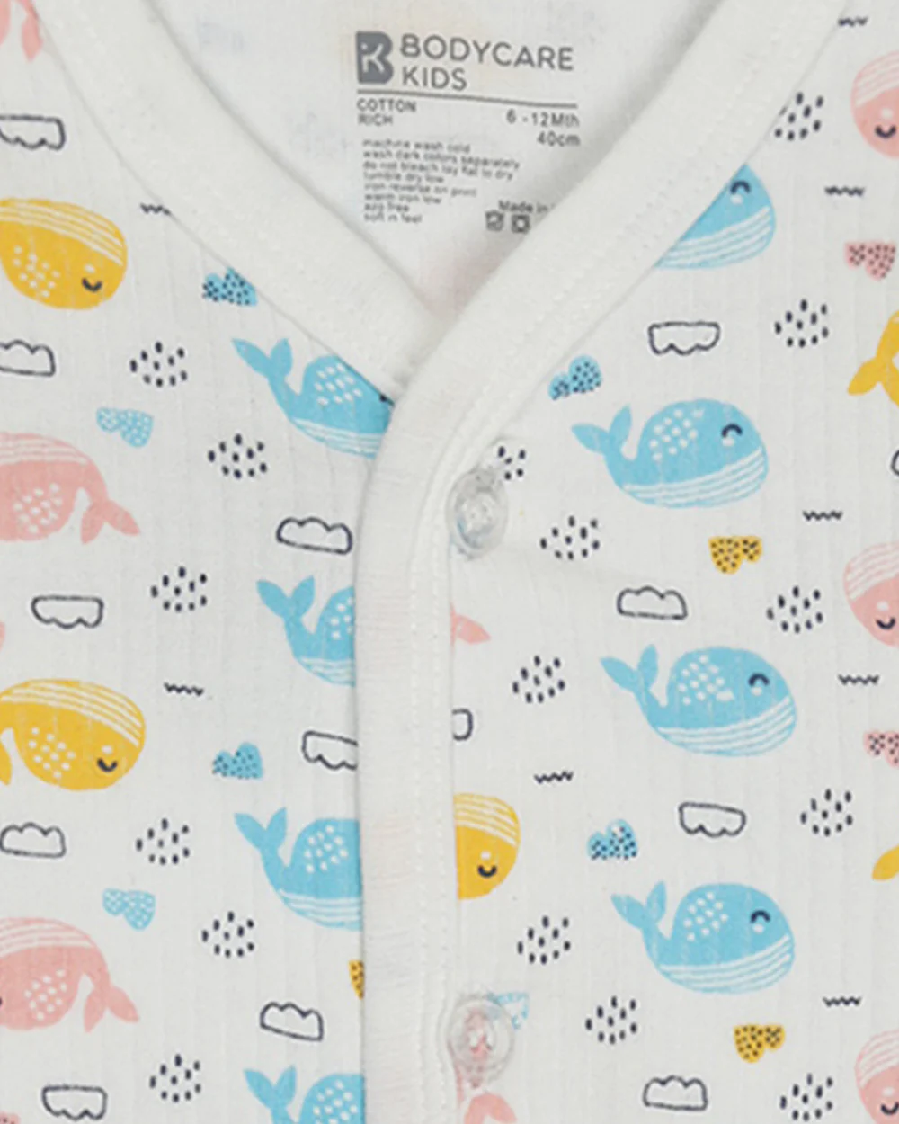 Bodycare Blue Winter Wear Thermal Set-Fishes-Cotton-For Infants - Image 4