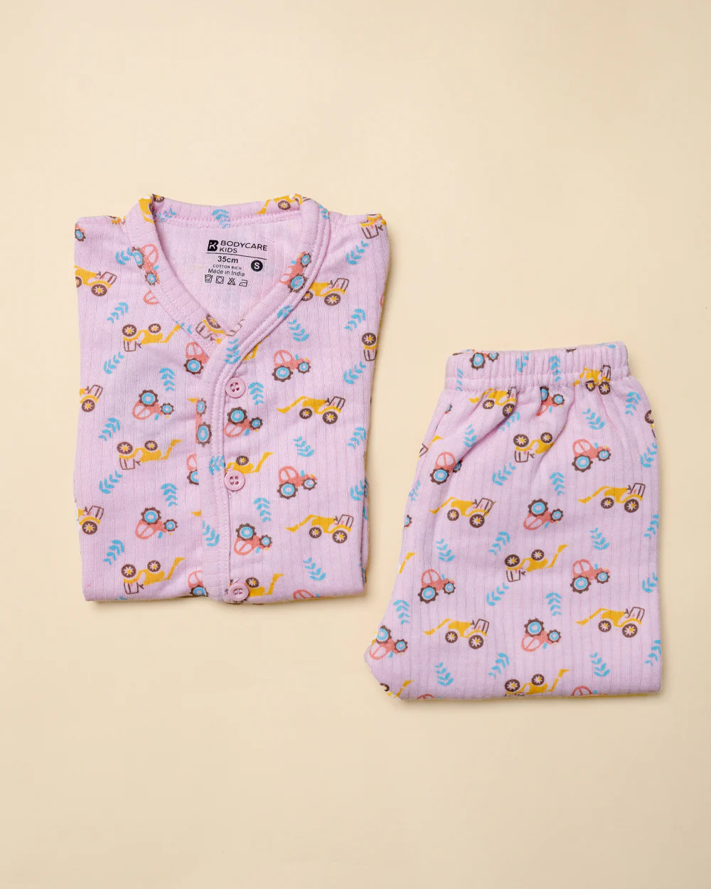 Bodycare Pink Thermal Set-Cars-Cotton-For Infants - Image 9