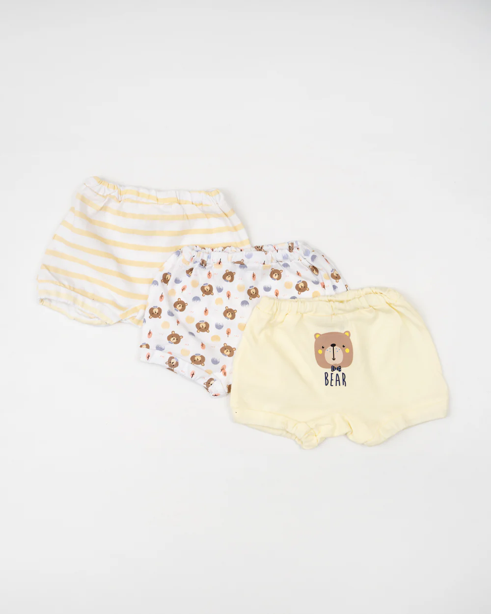 Bodycare White, Cream & Multicolor Briefs-Printed-Cotton-Pack of 3-For Infants - Image 2