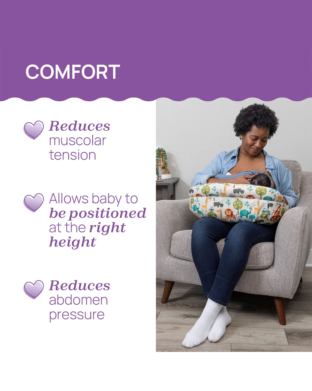 Boppy Deluxe Nursing Pillow-Multifunctional Use-Multicolor-Peaceful Jungle-0M+ - Image 3