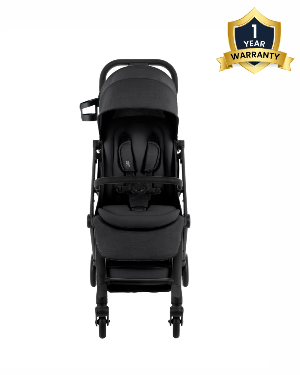 Britax Flylite Cabin Friendly Stroller-Extra Large Extendable Canopy-One Hand Fold-Flat Reclining Seat-For 0 to 4Y (Upto 22Kg)-Carbon Black - Image 2