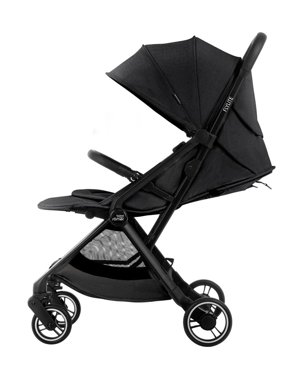 Britax Flylite Cabin Friendly Stroller-Extra Large Extendable Canopy-One Hand Fold-Flat Reclining Seat-For 0 to 4Y (Upto 22Kg)-Carbon Black - Image 8
