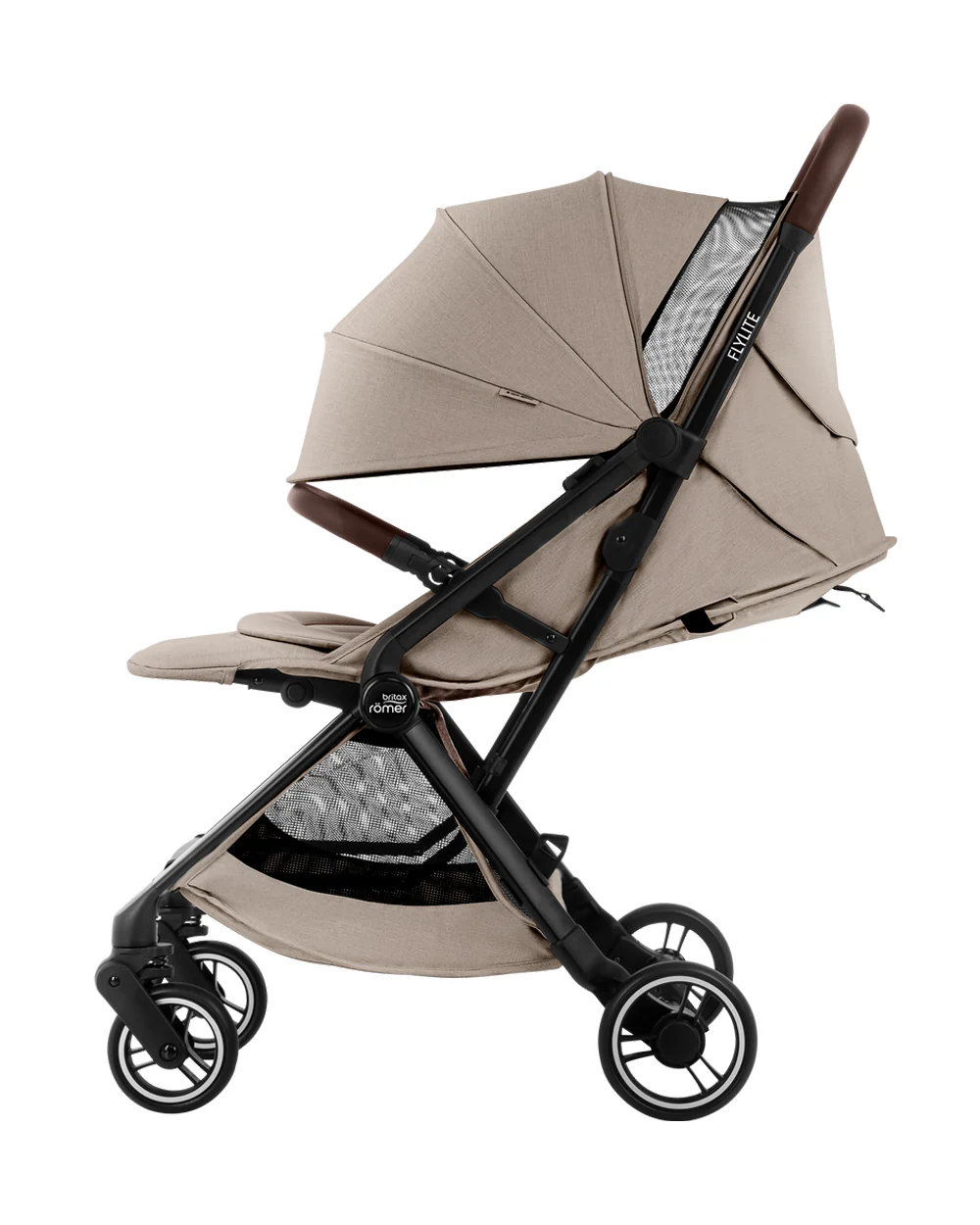 Britax Flylite Cabin Friendly Stroller-Extra Large Extendable Canopy-One Hand Fold-Flat Reclining Seat-For 0 to 4Y (Upto 22Kg)-Teak - Image 10