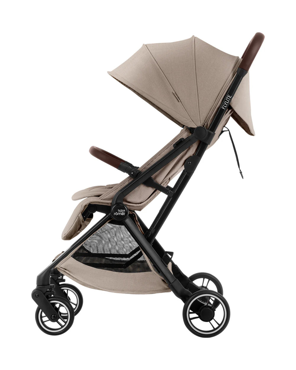 Britax Flylite Cabin Friendly Stroller-Extra Large Extendable Canopy-One Hand Fold-Flat Reclining Seat-For 0 to 4Y (Upto 22Kg)-Teak - Image 6