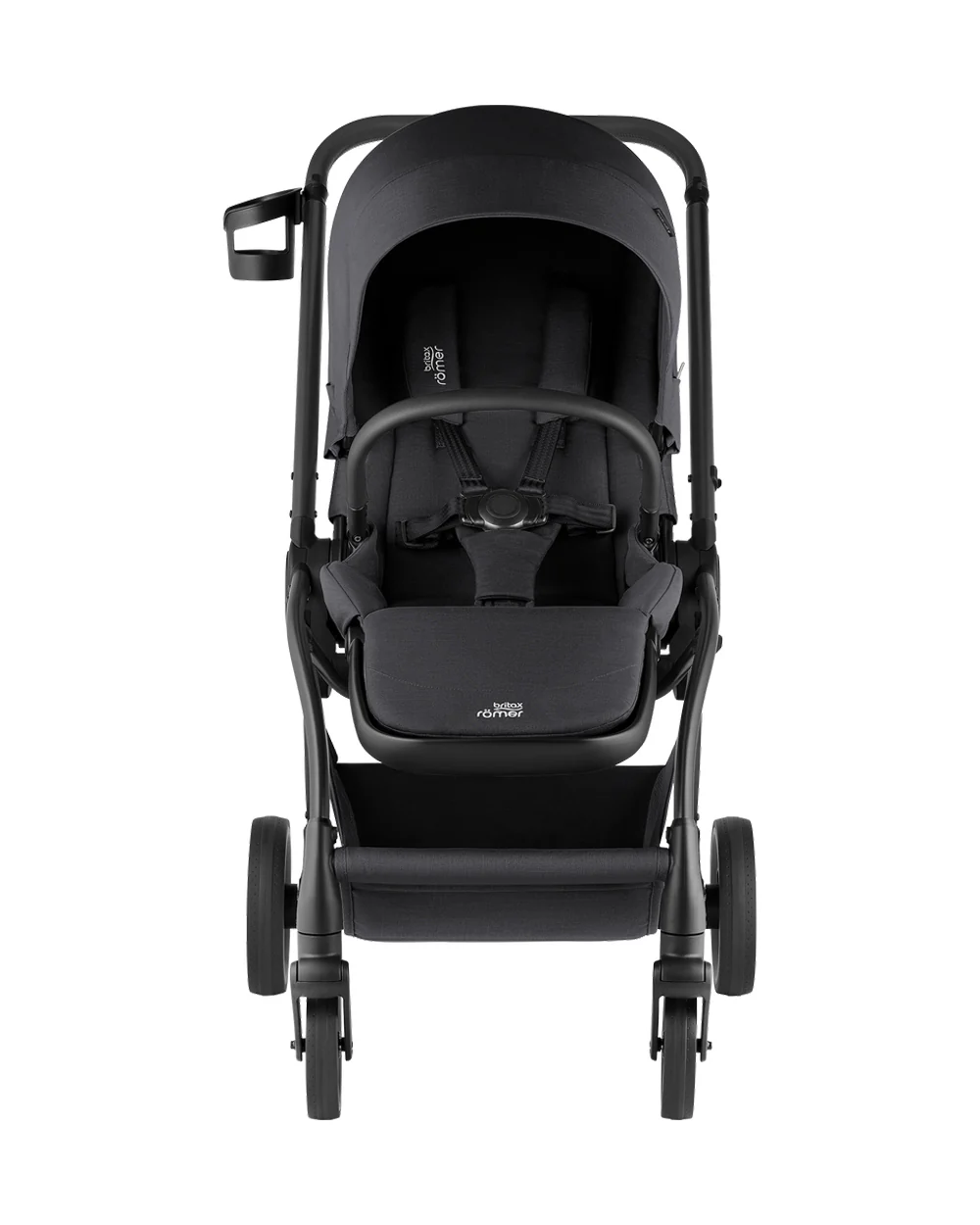 Britax Rio Lightweight Stroller-Height Adjustable Parent Handle Bar-Reversible & Flat Reclining Seat-One Hand Fold-Includes Cup Holder-For 0 to 4Y (Upto 22Kg)-Carbon Black - Image 12