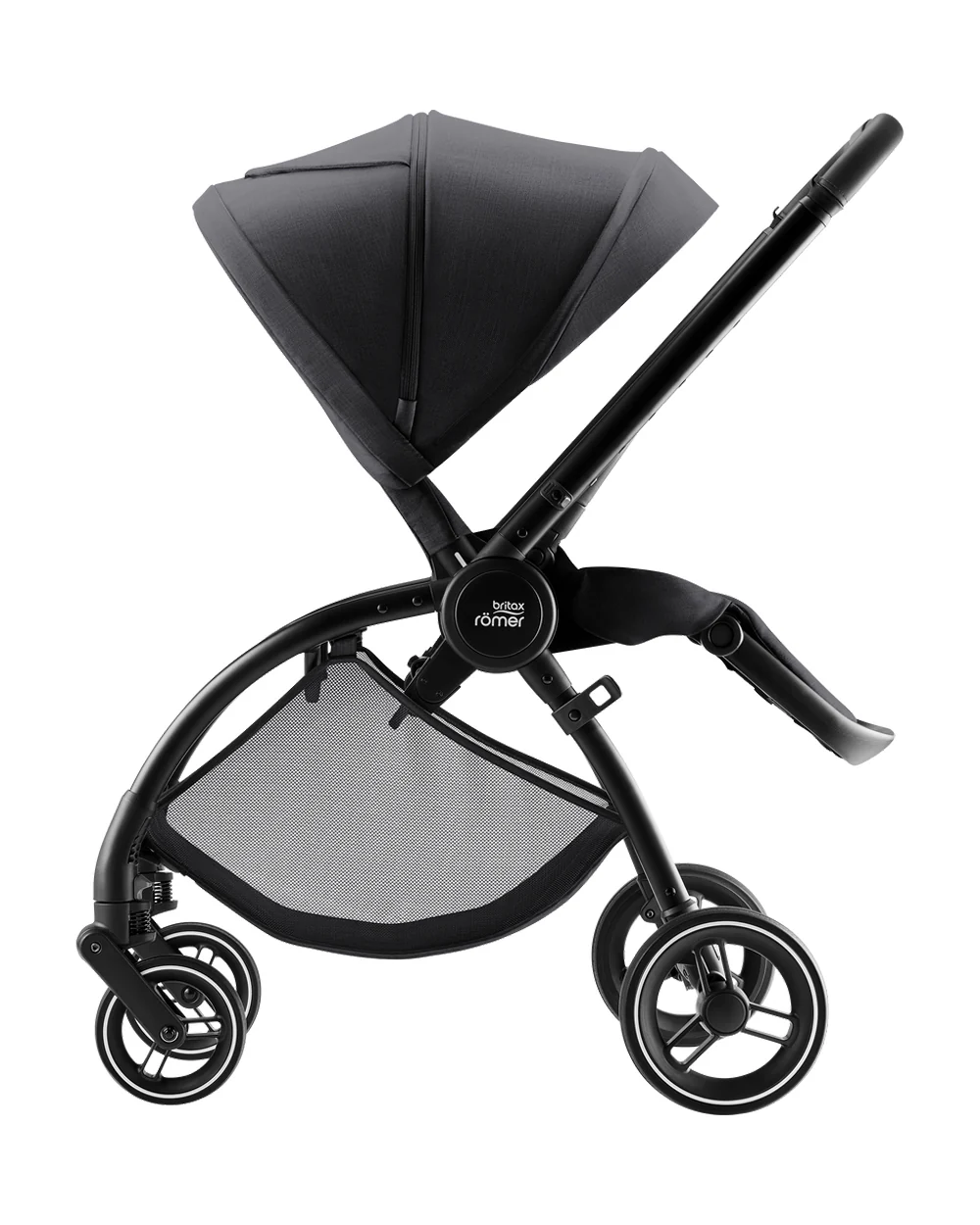 Britax Rio Lightweight Stroller-Height Adjustable Parent Handle Bar-Reversible & Flat Reclining Seat-One Hand Fold-Includes Cup Holder-For 0 to 4Y (Upto 22Kg)-Carbon Black - Image 6