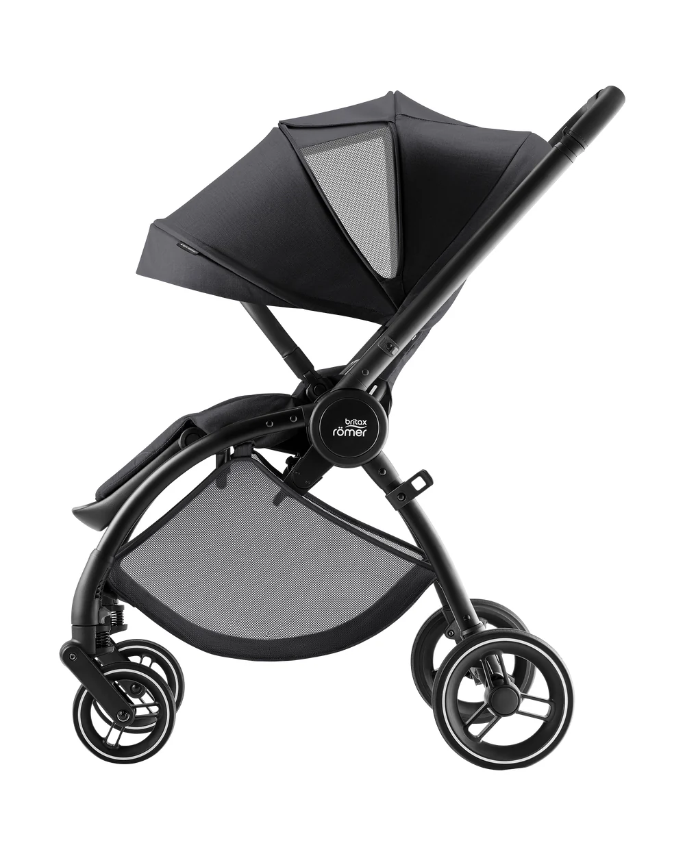 Britax Rio Lightweight Stroller-Height Adjustable Parent Handle Bar-Reversible & Flat Reclining Seat-One Hand Fold-Includes Cup Holder-For 0 to 4Y (Upto 22Kg)-Carbon Black - Image 9