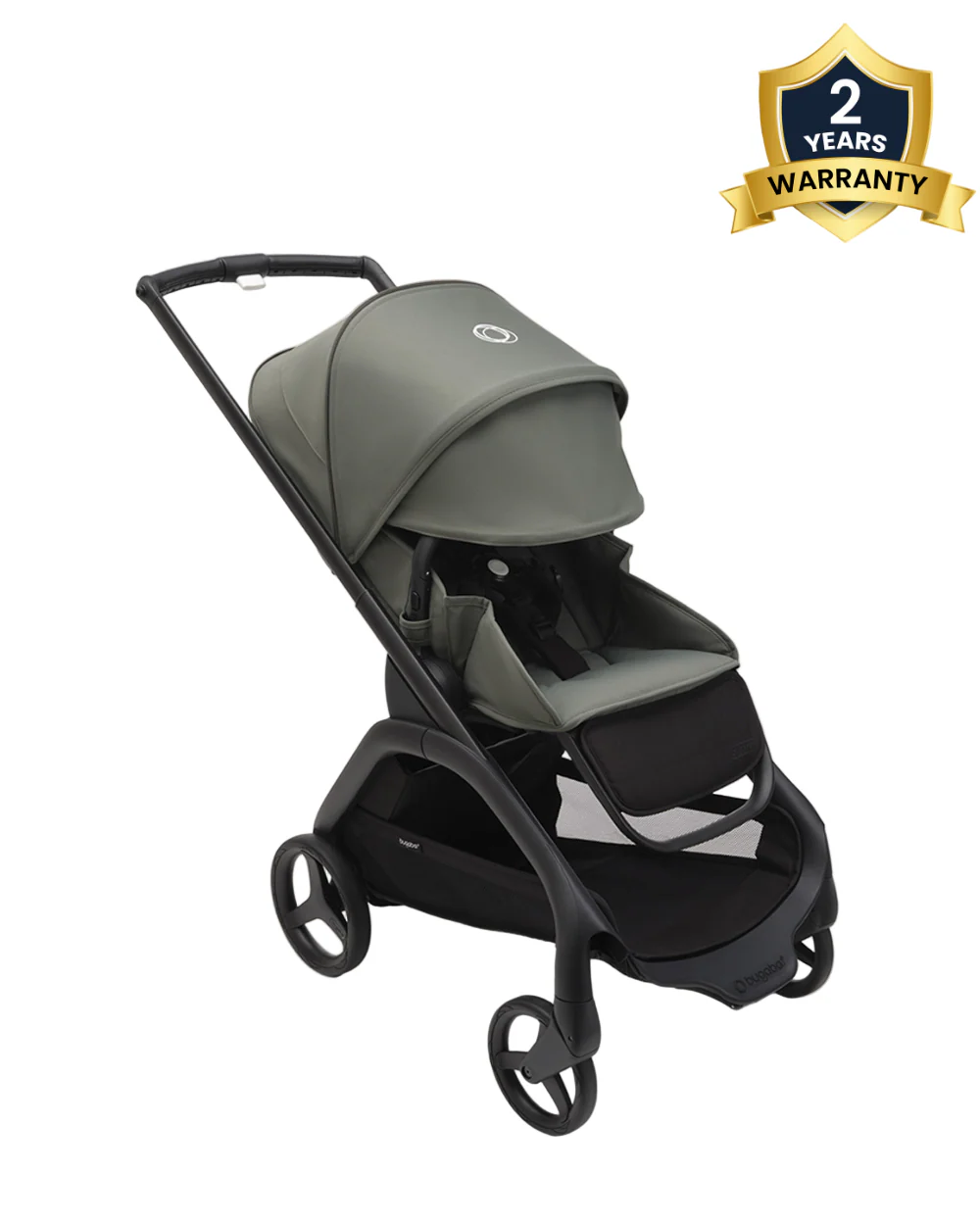 Bugaboo Dragonfly Lightweight Stroller-Unique & Patented One Hand Fold-Reversible & Flat Reclining Seat-Height Adjustable Parent Handle Bar-Travel System Compatible-Extra Large Storage Basket With Removable Bag-2 Years Warranty-For 0 to 4Y-Forest Green - Image 2