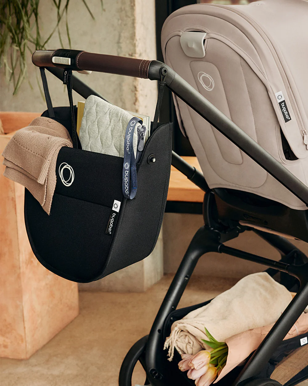 Bugaboo Dragonfly Lightweight Stroller-Unique & Patented One Hand Fold-Reversible & Flat Reclining Seat-Height Adjustable Parent Handle Bar-Travel System Compatible-Extra Large Storage Basket With Removable Bag-2 Years Warranty-For 0 to 4Y-Forest Green - Image 8