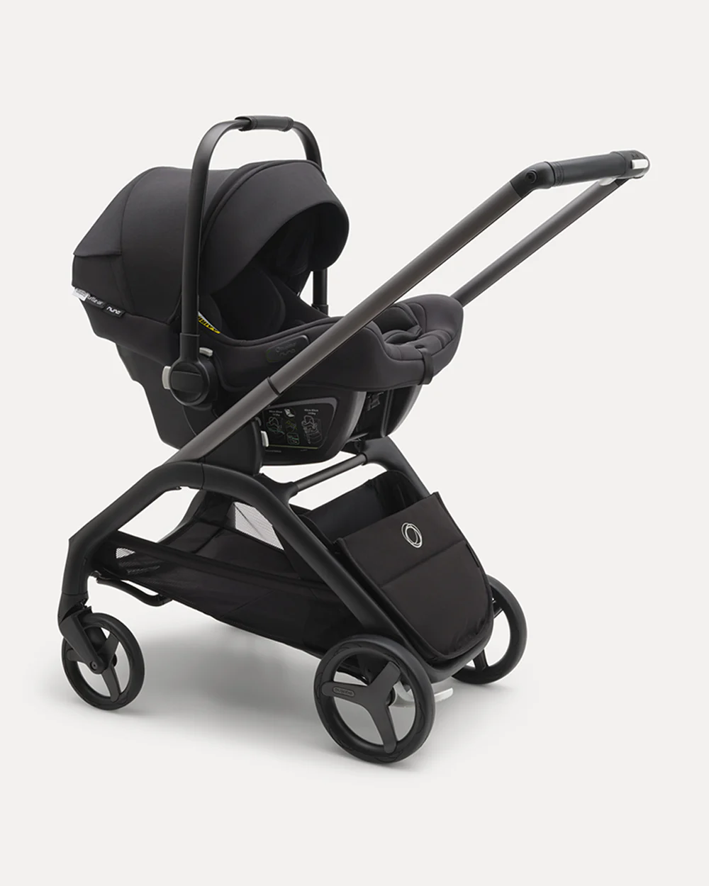 Bugaboo Dragonfly Lightweight Stroller-Unique & Patented One Hand Fold-Reversible & Flat Reclining Seat-Height Adjustable Parent Handle Bar-Travel System Compatible-Extra Large Storage Basket With Removable Bag-2 Years Warranty-For 0 to 4Y-Midnight Black - Image 16