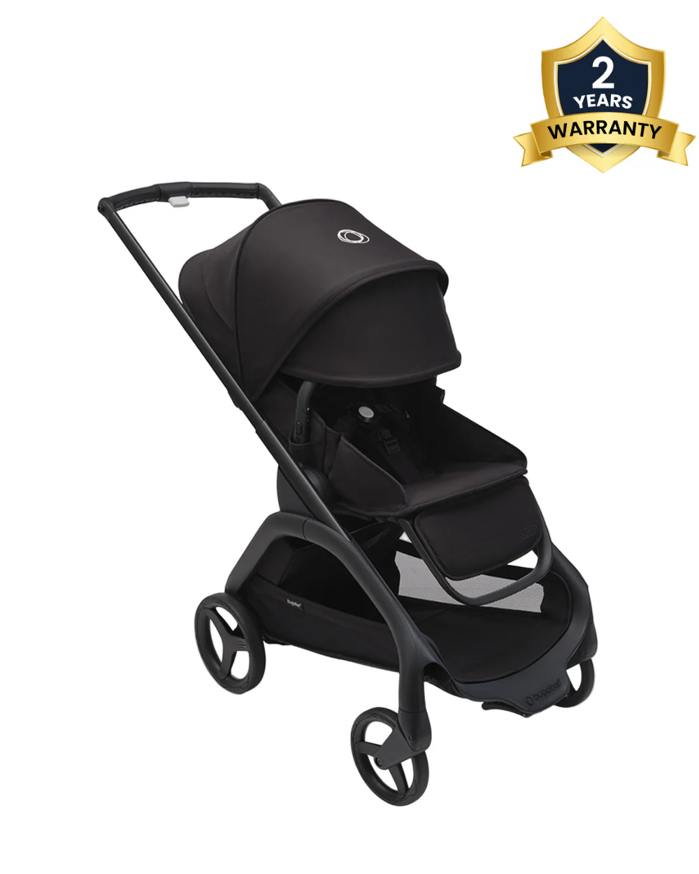 Bugaboo Dragonfly Lightweight Stroller-Unique & Patented One Hand Fold-Reversible & Flat Reclining Seat-Height Adjustable Parent Handle Bar-Travel System Compatible-Extra Large Storage Basket With Removable Bag-2 Years Warranty-For 0 to 4Y-Midnight Black - Image 2