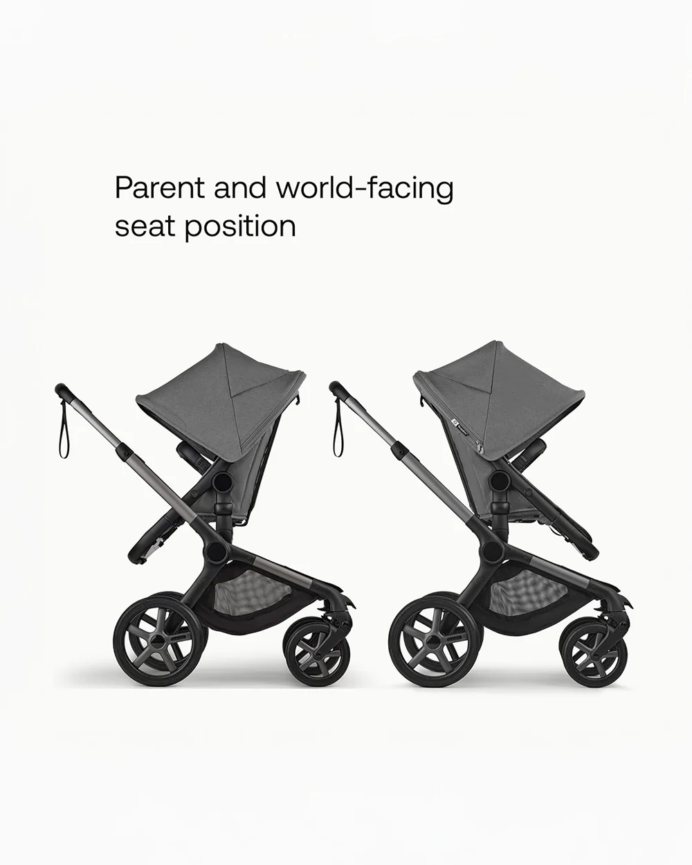 Bugaboo Fox 5 Renew Stroller-Convertible 2 in 1 Seat With Carry Cot Mode-Height Adjustable Parent Handle Bar-Reversible & Flat Reclining Seat-One Hand Fold-All Terrain Wheels-2 Year Warranty-For 0 to 4Y (Upto 22 Kg)-Moon Grey - Image 10